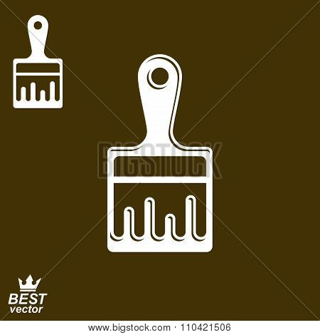 Stylized Vector Repair Instrument – Simple Paint Brush For Whitewash, Includes Additional Version. I