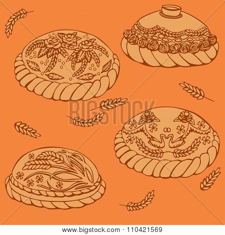 Russian Round Bread Loaves