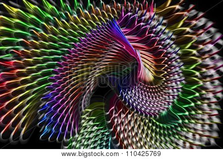 Fractal background with abstract chaos piral shapes