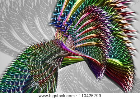 Fractal background with abstract chaos piral shapes
