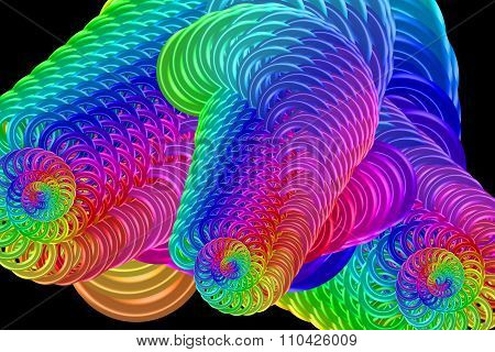 Fractal background with abstract chaos piral shapes