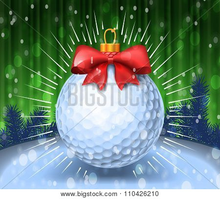Golf Ball With Red Bow