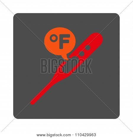 Fahrenheit Temperature Rounded Square Button