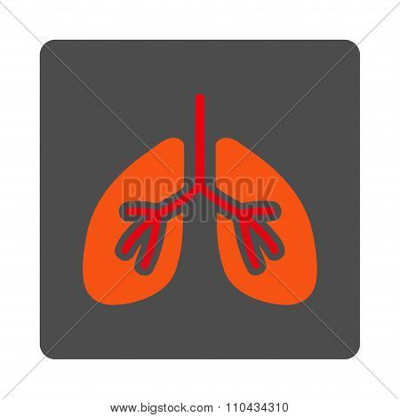 Lungs Rounded Square Button
