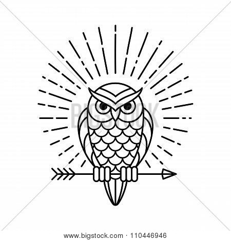 Owl Line Icon