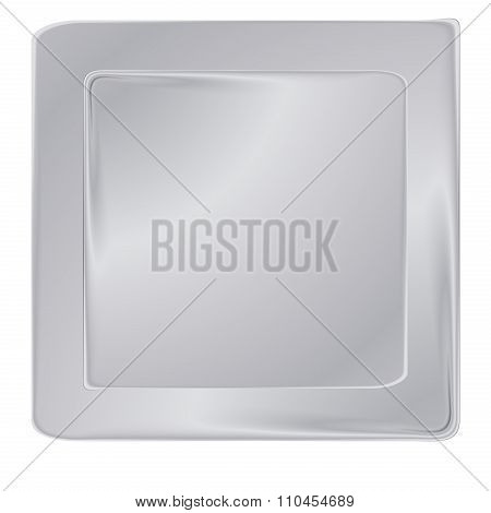 Empty  Vector Silver Square Frame Template For Banners Or Signs Or Can Be Used As A Sewing A Button,