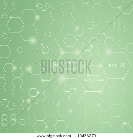 Abstract molecules background.