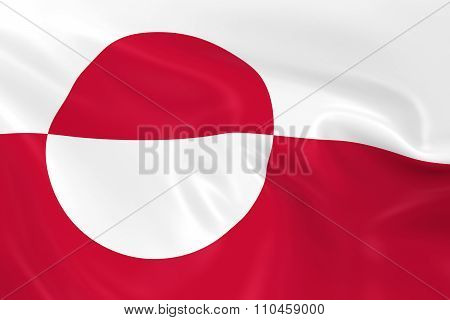 Waving Flag Of Greenland - 3D Render Of The Greenlandic Flag With Silky Texture