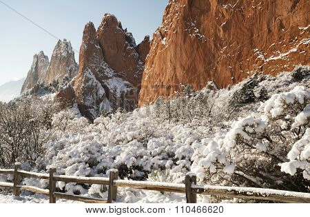 Snow At The Garden Of The Gods