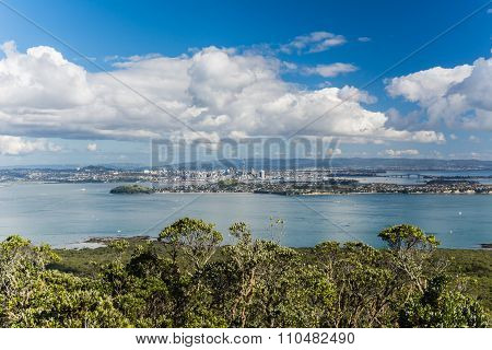 View On Auckland From Rangitoto Island In New Zealand