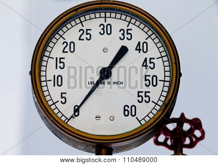 Vintage Steampunk Metal Pressure Gauge