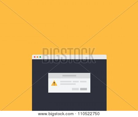 Web Page Message Exclamation Window