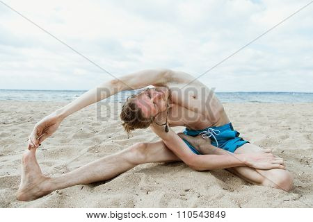 Adult Man Doing Yoga