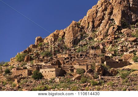 Moroccan village in Atlas Mountains, Africa