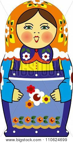 Matreshka Doll Isolated On White
