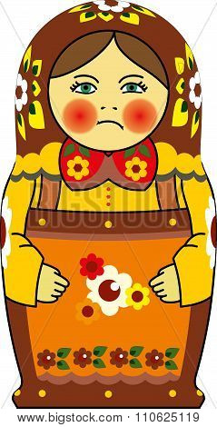 Matreshka Doll Isolated On White
