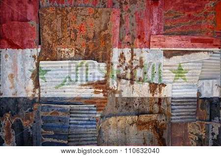 Corrugated Iron Iraq Flag