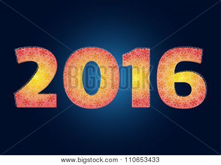 2015 Fire Illustration Of Snowflakes On A Blue Background