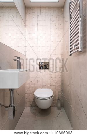 Wc Pan And Lavatory In Bathroom Interior