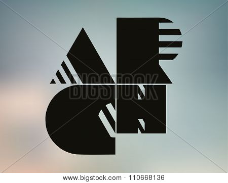 Detailed Abstract Background. Blur Backdrop With Black Font