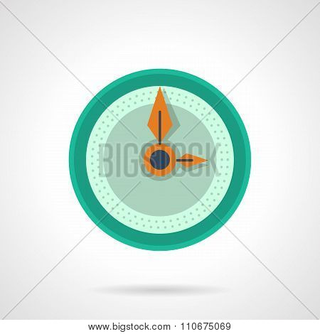 Flat color clock dial vector icon