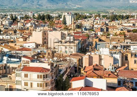 Aerival view of Ledra street. Central Nicosia Cyprus