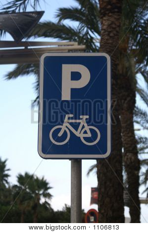 Sinal de parque de motos
