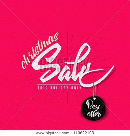 Christmas sale, tag on a shoestring