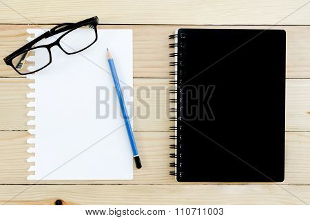 Black Notebook with blank pape