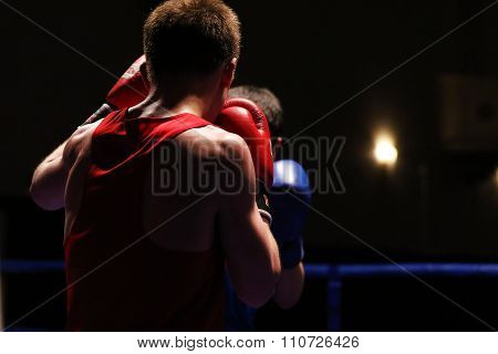 two boxers in ring during a Boxing competition