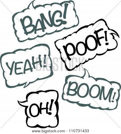 Vector set of squared text balloons.