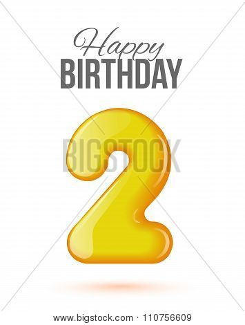 birthday. Greeting card with numbers.