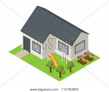 Vector isometric house building icon