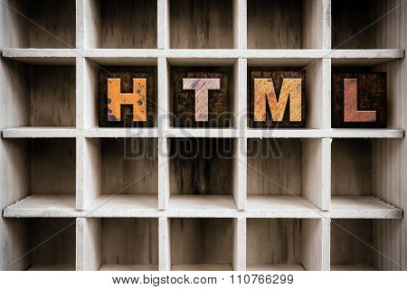 Html Concept Wooden Letterpress Type In Draw