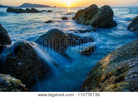 rock in the ocean