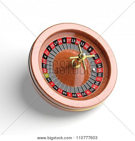Roulette wheel on white background.Isolated