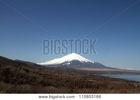 Mt. Fuji view from Yamanaka lake in Yamanashi Japan