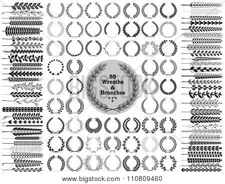 Set of 55 Wreaths and branches.