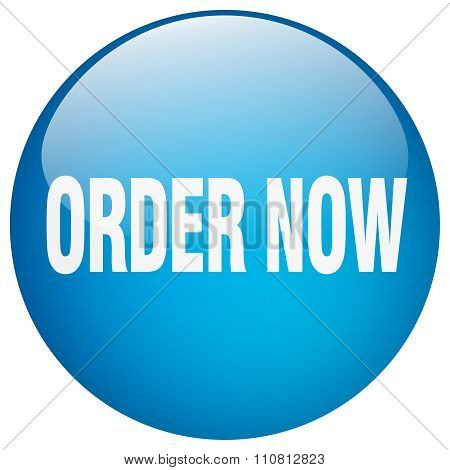 Order Now Blue Round Gel Isolated Push Button