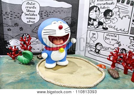 Bangkok - December 03, 2015 : Photo Of Doraemon And Friends Mascot Replica