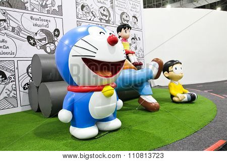 Bangkok - December 03, 2015 : Photo Of Doraemon And Friends Mascot Replica