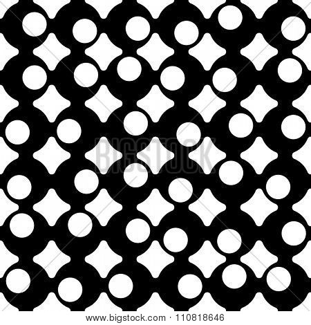 Seamless Grid Pattern. Vector Black and White Background. Regular Texture