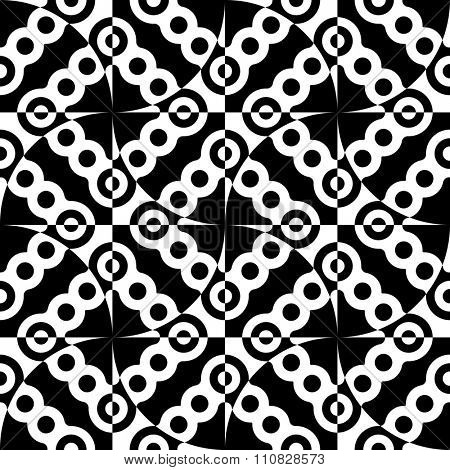Seamless Grid Pattern. Vector Black and White Background. Regular Texture