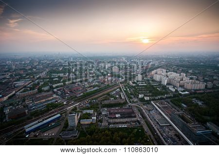 Bird's Eye View Of Moscow At Dawn