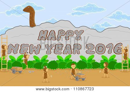 Retro Style Background Of Happy New Year 2016
