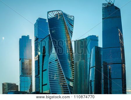 Moscow, Russia - August 31, 2015: The Moscow International Business Center in Moscow. MIBC is one of the largest construction projects in Europe