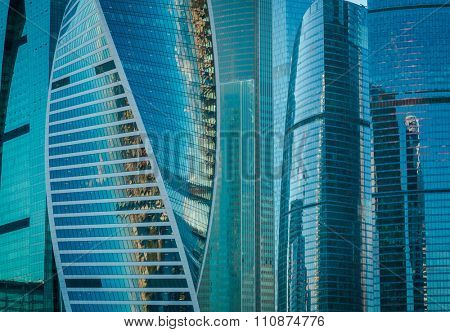 Moscow, Russia - August 31, 2015: The Moscow International Business Center in Moscow. MIBC is one of the largest construction projects in Europe