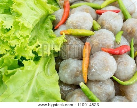 Kanom Sago; Thai Dessert ; Powdery Starch From Certain Sago Palm