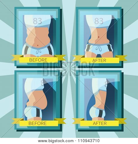 Human, thin, fat. Nutrition, diet, food.