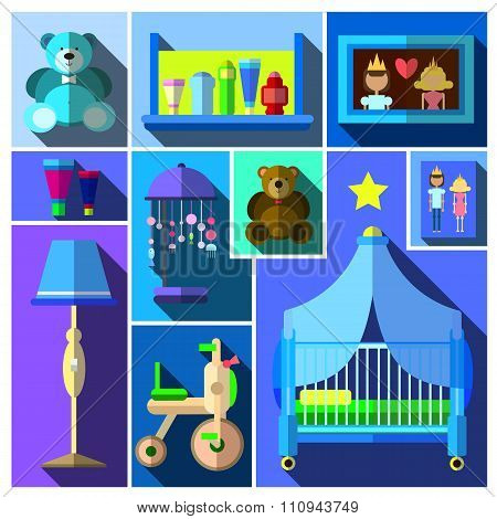 A set of furniture and children's room.